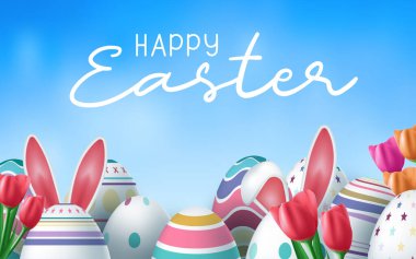 Paskalya kartı. Kağıt, yumurta şeklindeki çerçeveyi bahar çiçekleriyle kesiyor. Vektör illüstrasyonu