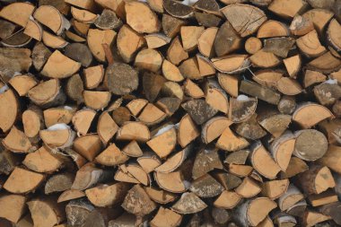 Hasat yakacak odun kış için hasat woodpile yakacak odun yatıyor woodpile