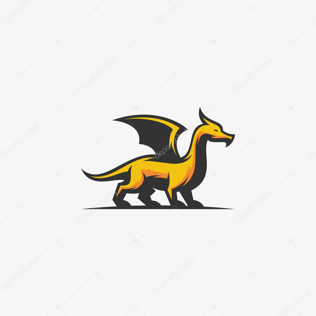 Abstract Dragon illustration vector template. Suitable for Creative Industry, Multimedia, entertainment, Educations, Shop, and any related business