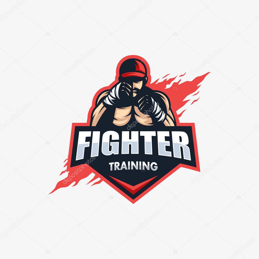Sport Fighter illustration vector template. Suitable for Creative Industry, Multimedia, entertainment, Educations, Shop, and any related business