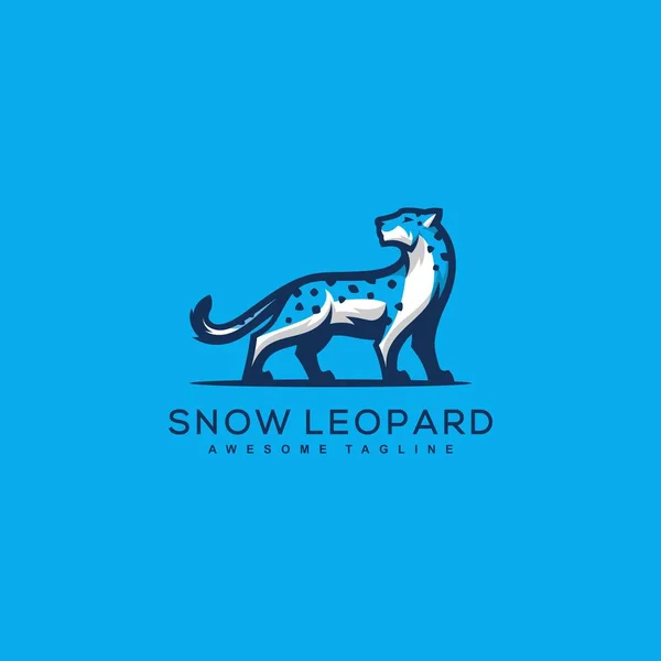 Abstract Snow Leopard Design Concept Vector Template — Stock Vector