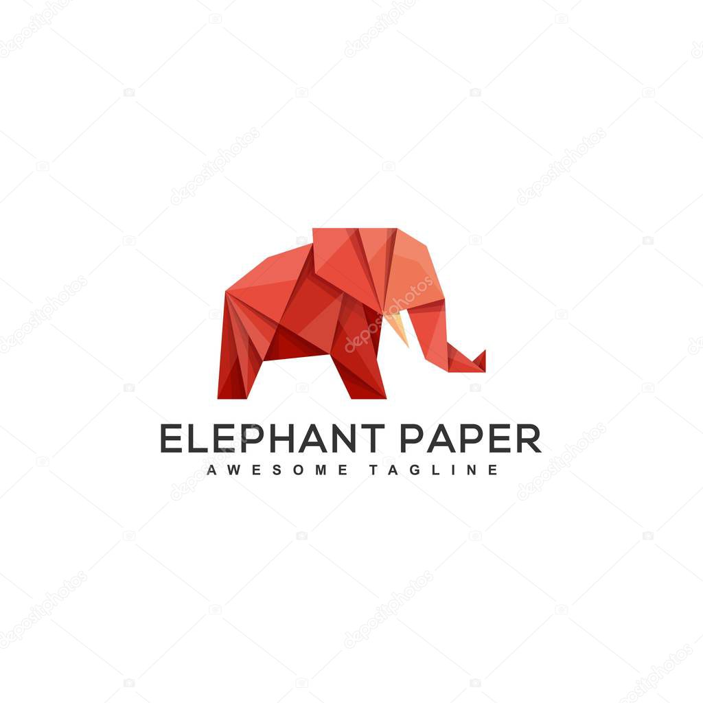 Origami Elephant Design Concept illustration vector template. Suitable for Creative Industry, Multimedia, entertainment, Educations, Shop, and any related business