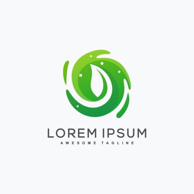 Soyut yaprak kavram illüstrasyon vektör tasarım şablonu