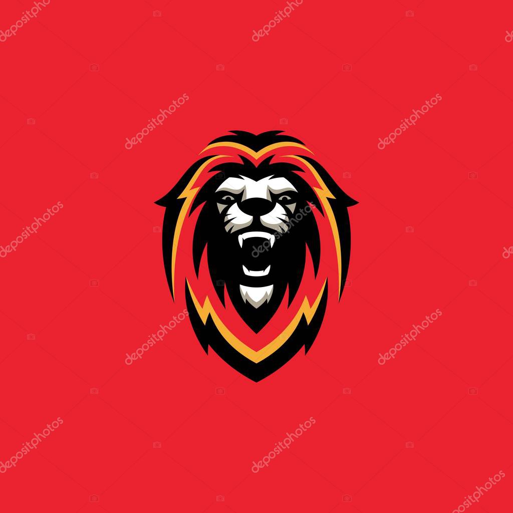 Abstract Lion Head Concept illustration vector Design template. Suitable for Creative Industry, Multimedia, entertainment, Educations, Shop, and any related business