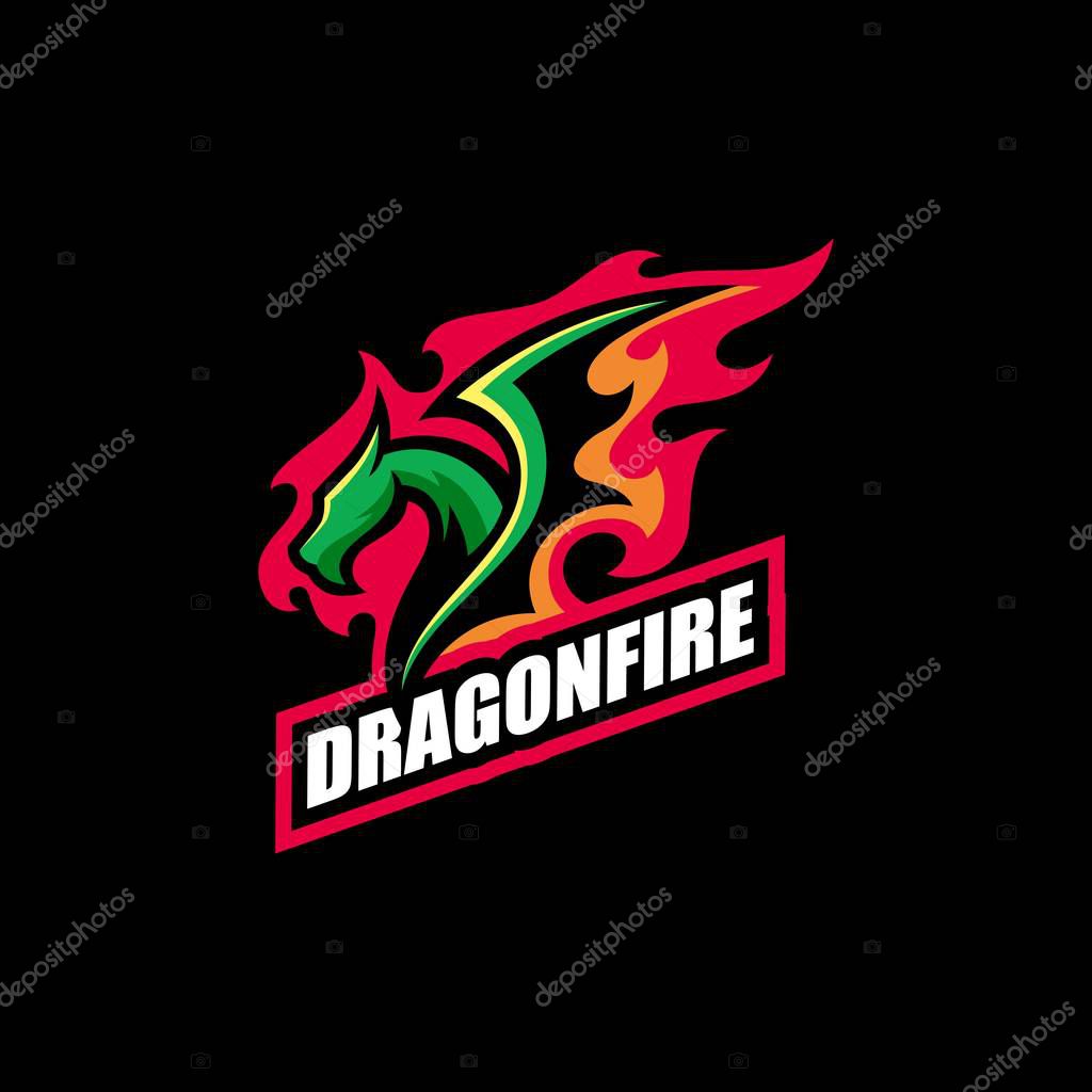 Abstract Dragon Fire illustration vector Design template. Suitable for Creative Industry, Multimedia, entertainment, Educations, Shop, and any related business