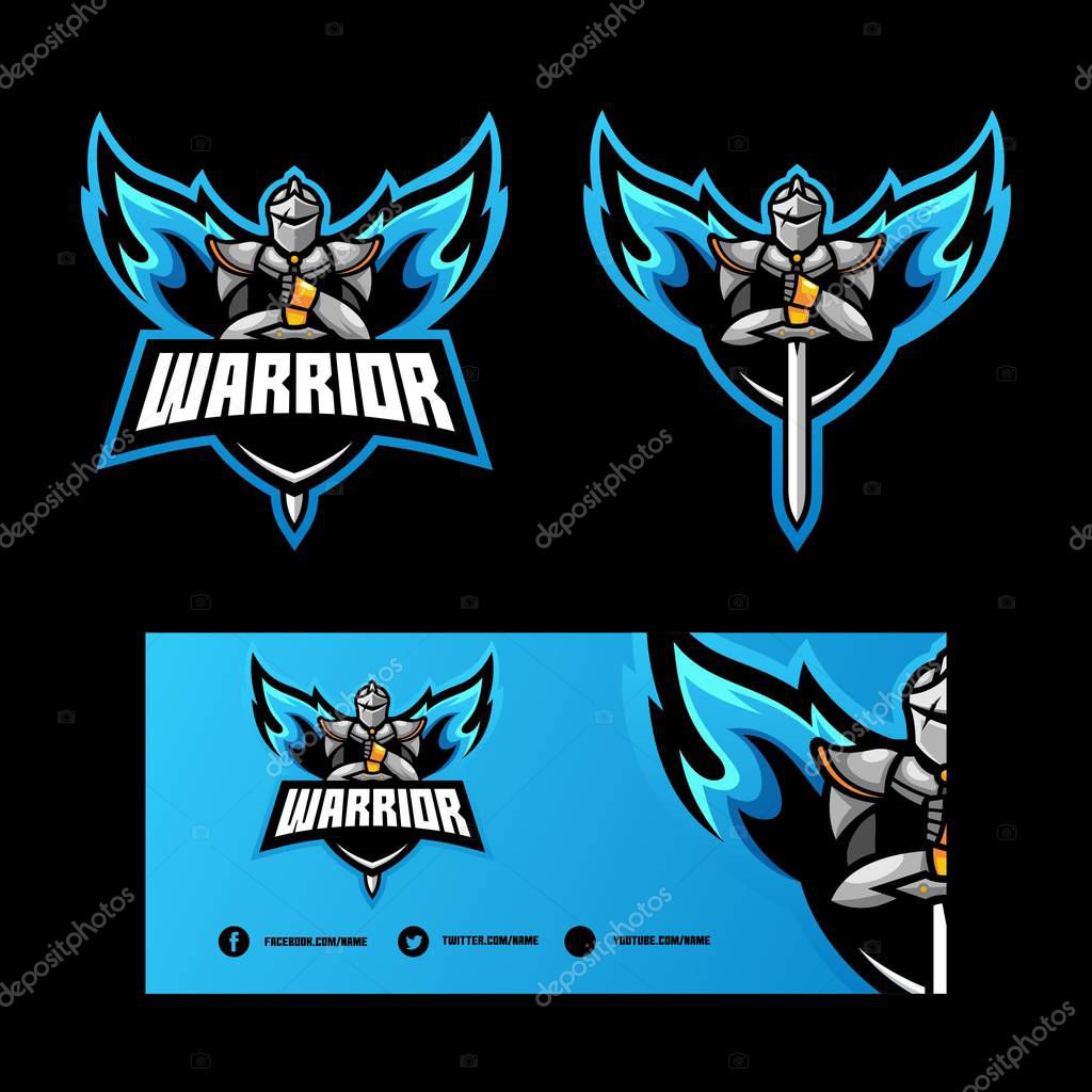 Abstract Angel Warrior illustration vector Design template. Suitable for Creative Industry, Multimedia, entertainment, Educations, Shop, and any related business