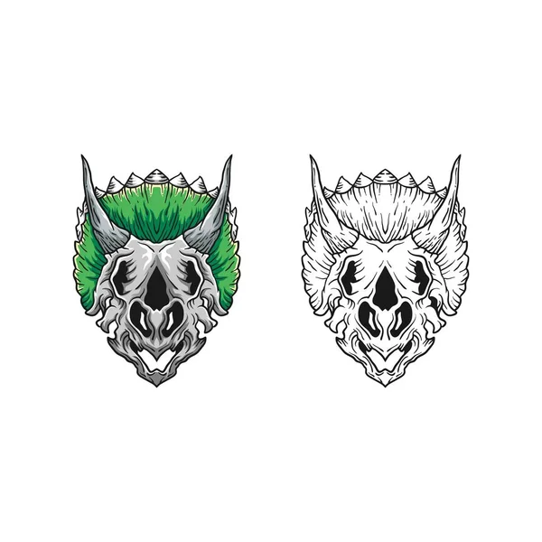 Dino skull konzept illustration vektor design template — Stockvektor
