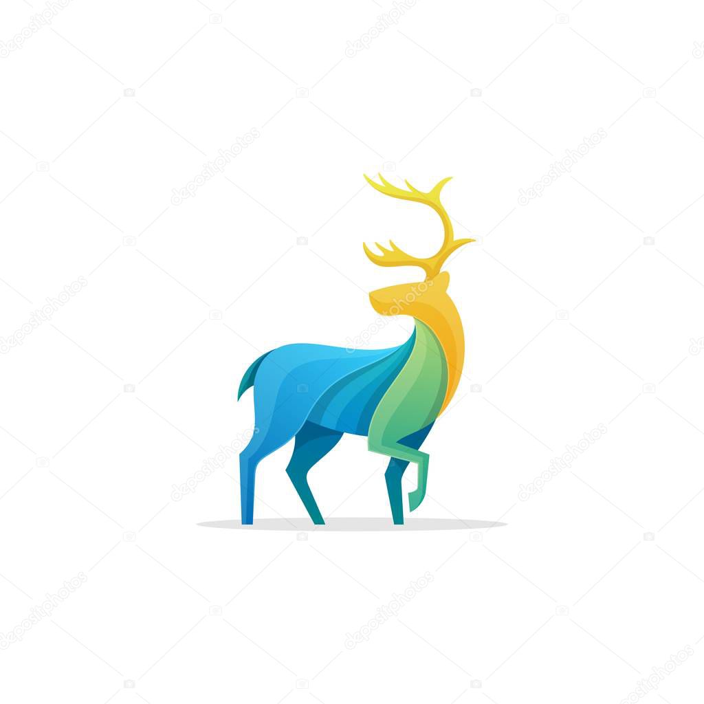 Caribou Full Color Concept illustration vector Design template. Suitable for Creative Industry, Multimedia, entertainment, Educations, Shop, and any related business