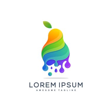 Soyut armut illüstrasyon vektör tasarım şablonu