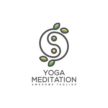 Soyut Yin Yang illüstrasyon vektör tasarım şablonu