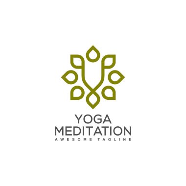 Yoga süsleme illüstrasyon vektör tasarım şablonu