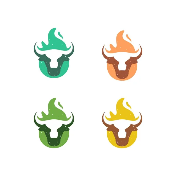Abstract Cow Fire Concept ilustrare vector Design șablon — Vector de stoc