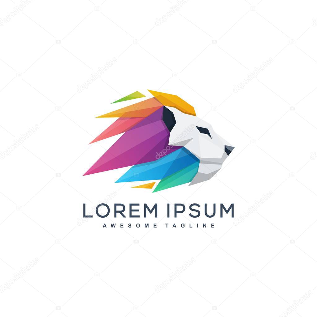Abstract Lion Head illustration vector Design template. Suitable for Creative Industry, Multimedia, entertainment, Educations, Shop, and any related business
