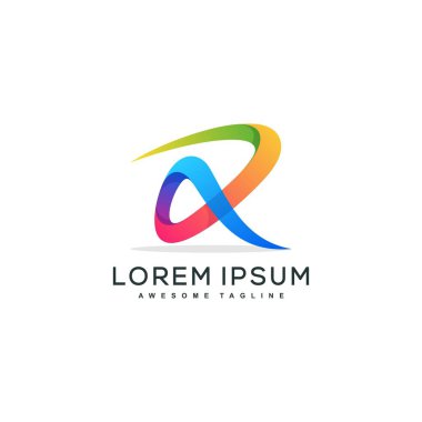 Mektup R konsept illüstrasyon vektör şablonu