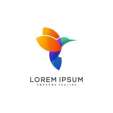 Sinek kuşu konsept illüstrasyon vektör şablonu