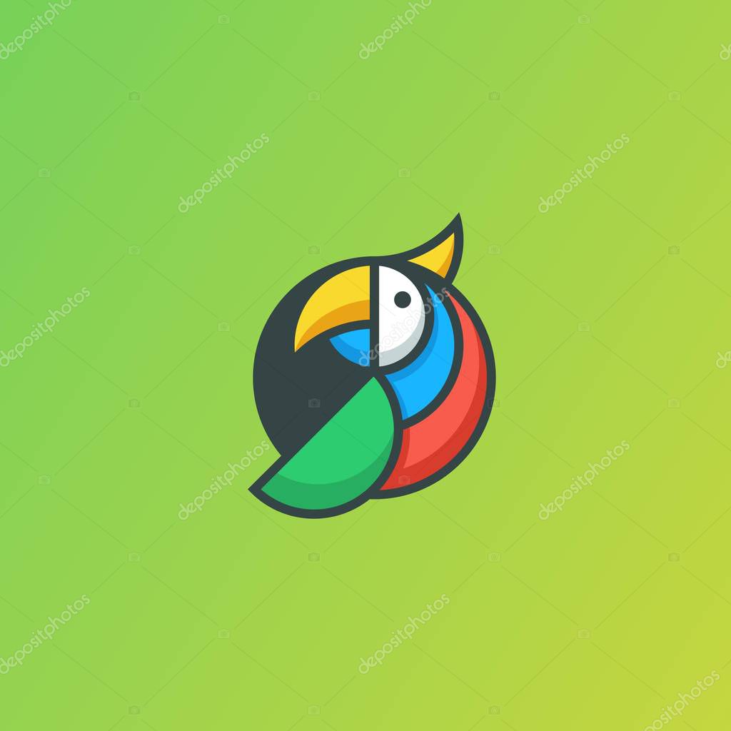 Parrot Geometric Concept illustration vector template. Suitable for Creative Industry, Multimedia, entertainment, Educations, Shop, and any related business