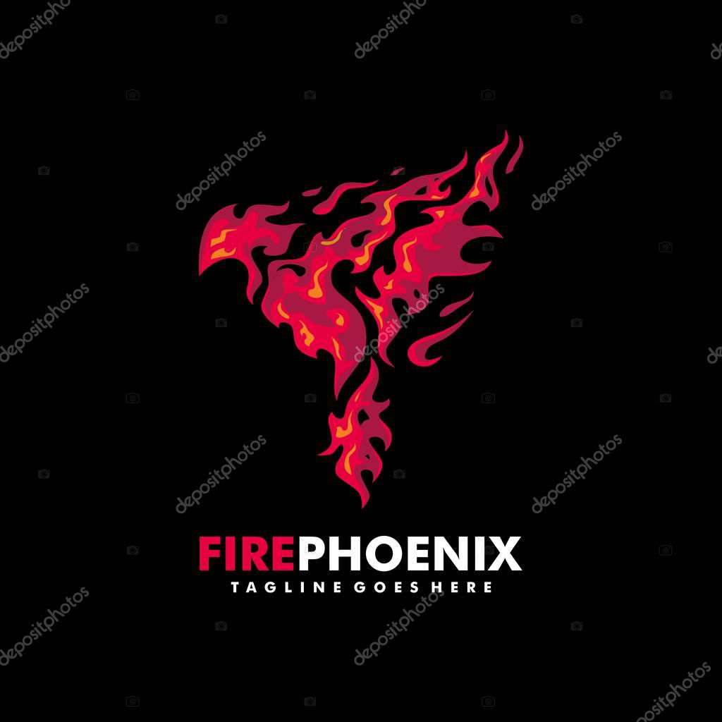 Fire Phoenix illustration vector Design template. Suitable for Creative Industry, Multimedia, entertainment, Educations, Shop, and any related business