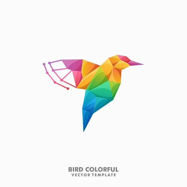 Pták mnohoúhelník barvy plné koncept obrázek vektor šablona návrhu — Stockový vektor