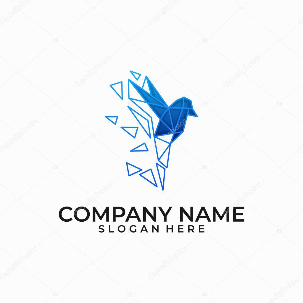 Bird Geometric Illustration Vector Template.Suitable for Creative Industry, Multimedia, entertainment, Educations, Shop, and any related business