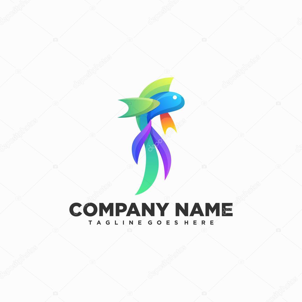 Fish Colorful Illustration Vector Template.Suitable for Creative Industry, Multimedia, entertainment, Educations, Shop, and any related business
