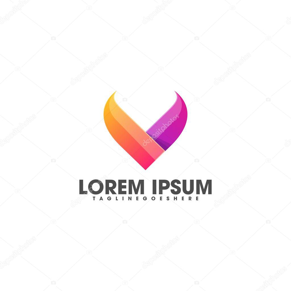 Abstract Letter V Colorful Illustration Vector Template. Suitable for Creative Industry, Multimedia, entertainment, Educations, Shop, and any related business