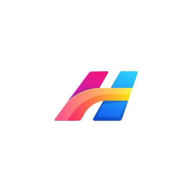 Harf H renkler vektör logo şablon kavramı