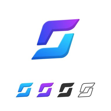 Renkli S Illüstrasyon vektör şablonu