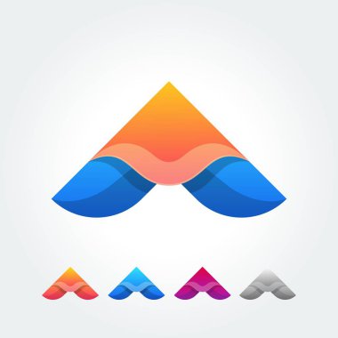 origami malzeme tasarım tarzında Oynat düğmesi logosu