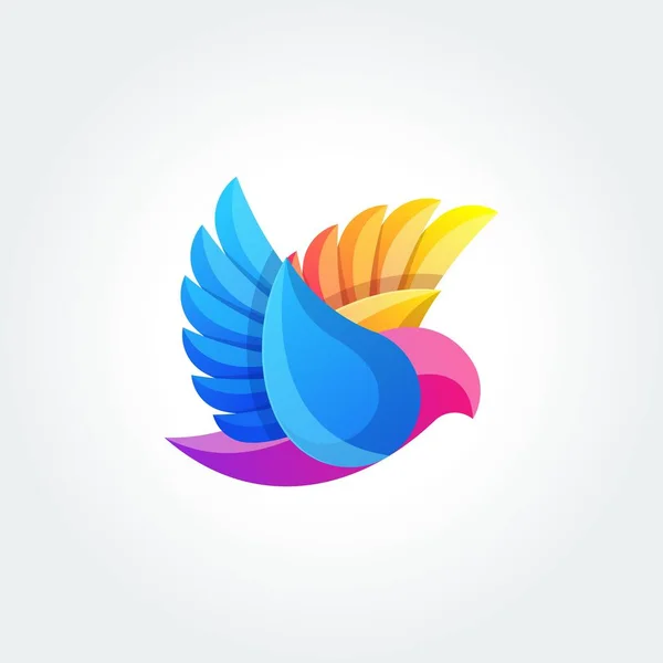 Bird Abstract Modelo de vetor de design de logotipo. Ícone de conceito de Logotipo de pomba voadora —  Vetores de Stock