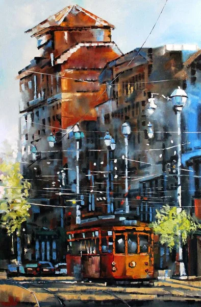 Yağlı şehir ve tramvay
