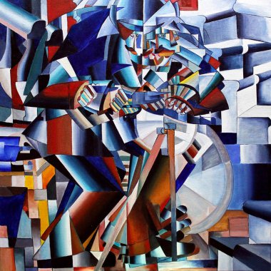 Oil painting, copy Kazimir Severinovich Malevich.The Knifegrinder or Principle of Glittering. clipart