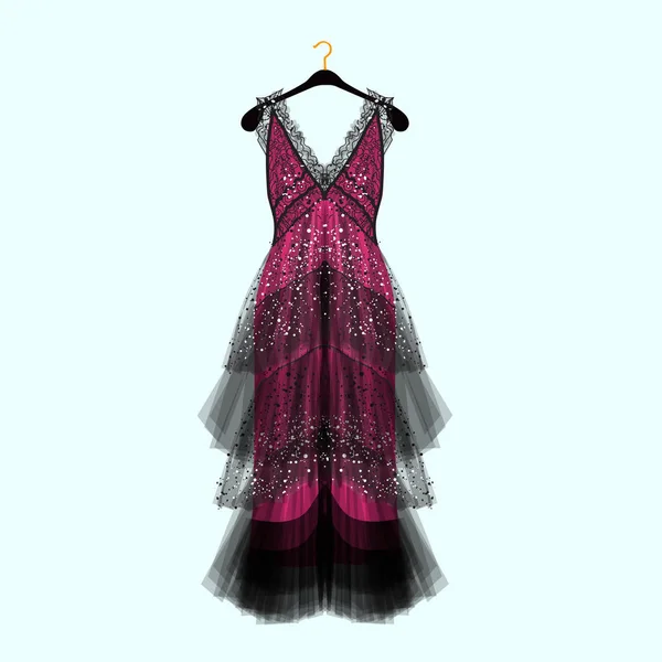 Vestido Chique Com Strass Vestido Celebridade Dress Luxury Ilustração Vetorial Vetores De Stock Royalty-Free