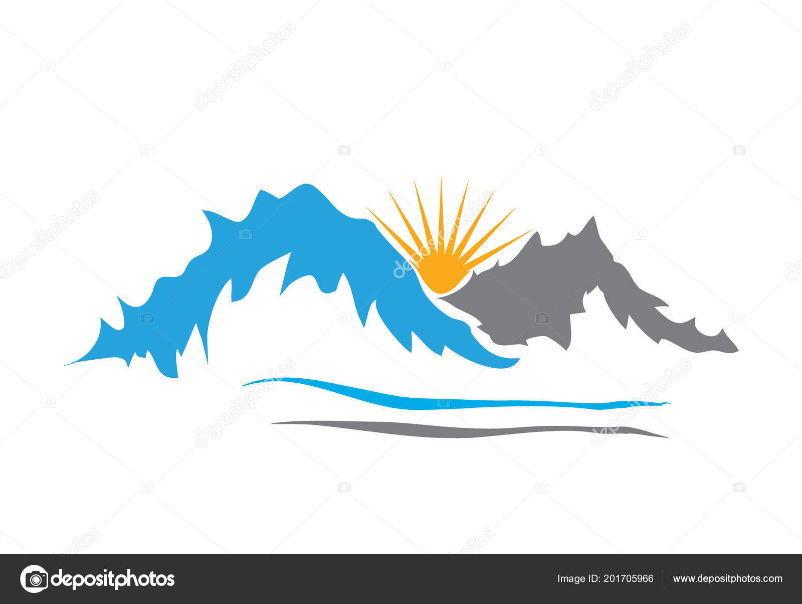 Mountain Lake Vector Icon Isolated White Background Stylized Image Stock  Vector by ©igordudas 201705966