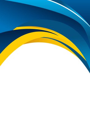 Dalgalı mavi ve turuncu arkaplan - broşür tasarımı veya el ilanı