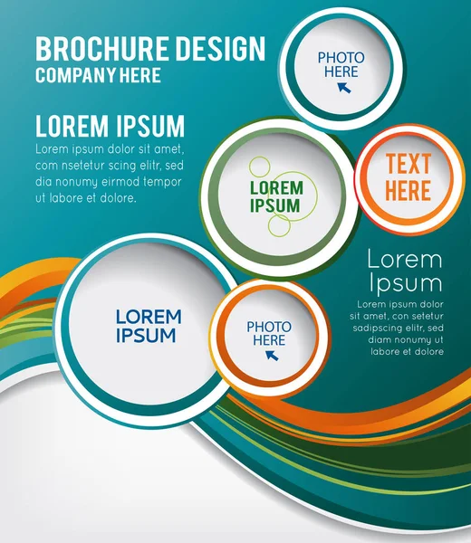Blue Orange Background Wave Brochure Design Flyer — Stock Vector