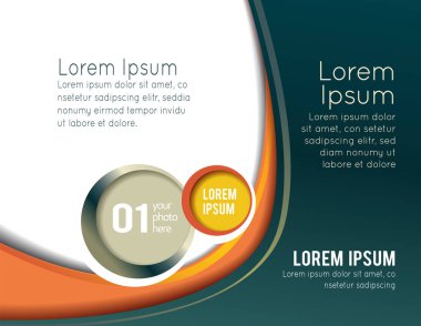 Broşür ya da broşür şürü, soyut renkli tasarım