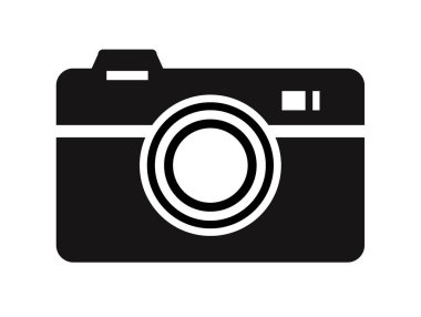 vektör simgesi nokta siyah zemin üzerine fotoğraf makinesinin