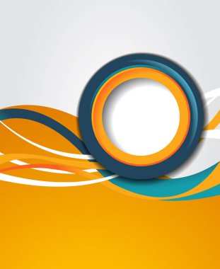 Broşür veya el ilanı için arka plan konsepti tasarımı, soyut vektör illüstrasyonu. Dalgalarla çember