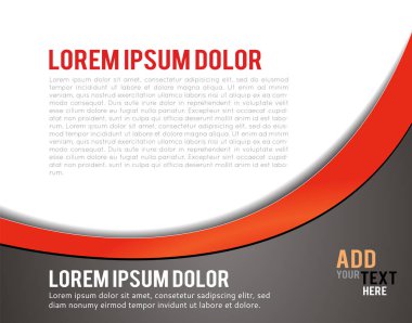 Dergi veya broşür, vektör tasarımı düz dalga eğrisi çizgileri ve daireler. Soyut arkaplan.