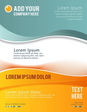 dergi veya broşür, vektör tasarımı düzgün dalga eğri çizgiler ve 