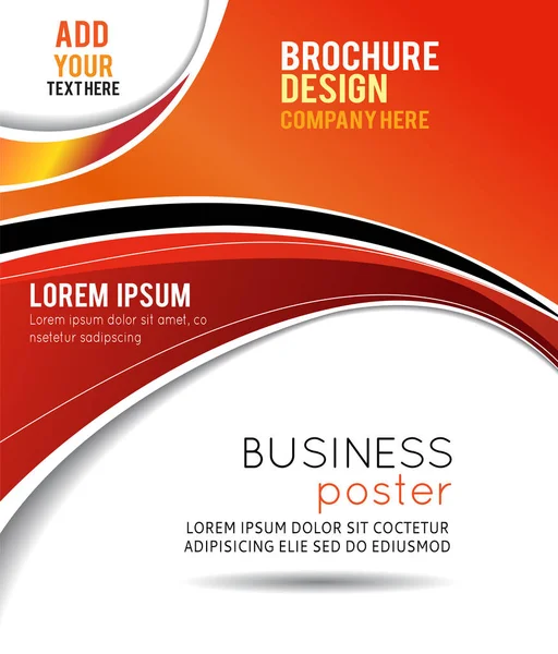 Abstrato fundo preto e laranja com onda - design de brochura — Vetor de Stock