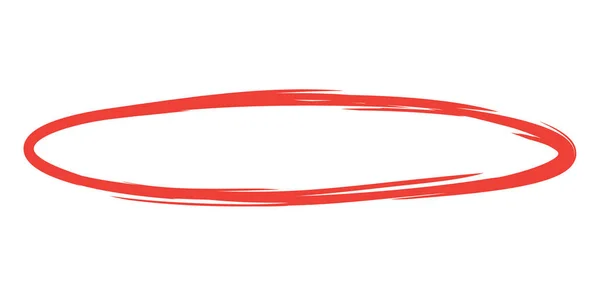 Marcador de círculo dibujado a mano rojo para resaltar texto — Vector de stock