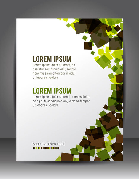 Бизнес-корпоративный фон с кубом, флаером, шаблоном оформления брошюры.