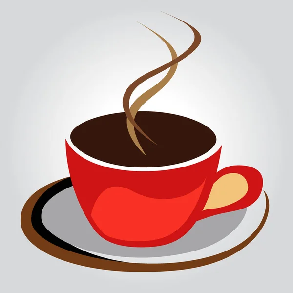 Kaffeetasse Braun Auf Weißem Hintergrund Illustration — Stockvektor