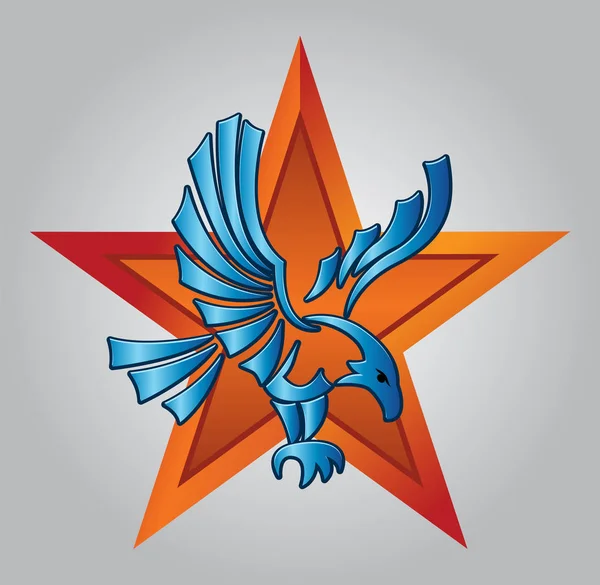 Adlersymbol mit Stern - Abbildung — Stockvektor