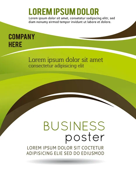 Fondo verde y marrón abstracto con onda - diseño de folleto — Vector de stock