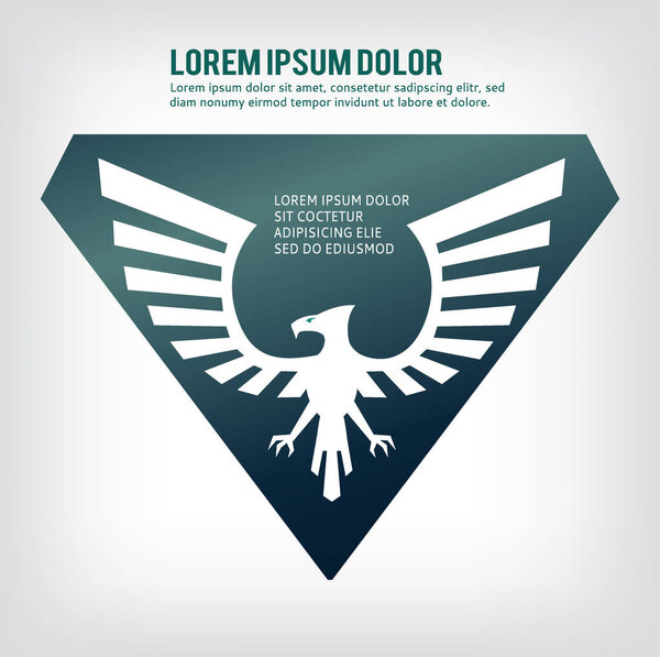 Eagle symbol, emblem design, attacking eagle illustration.