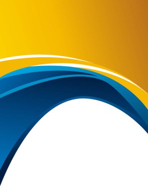 mavi ve turuncu arka plan dalga - broşür tasarım 