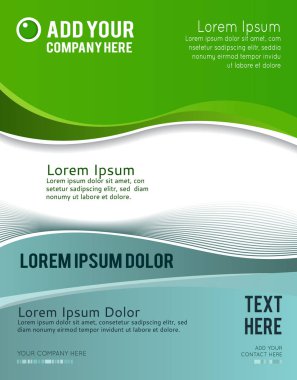 dergi veya broşür, vektör tasarımı düzgün dalga eğri çizgiler ve 