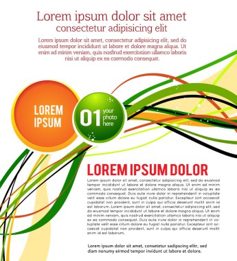 Broşür ya da broşür şürü, soyut renkli tasarım